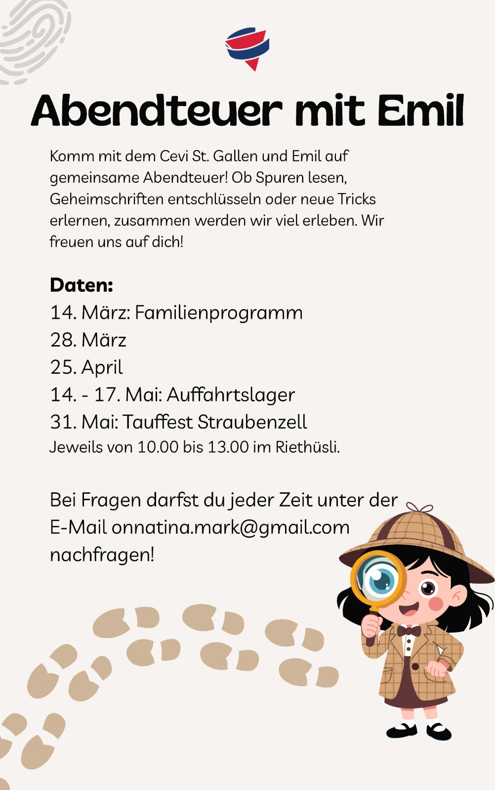 Cevi St. Gallen Programm Frühling 2026 S2